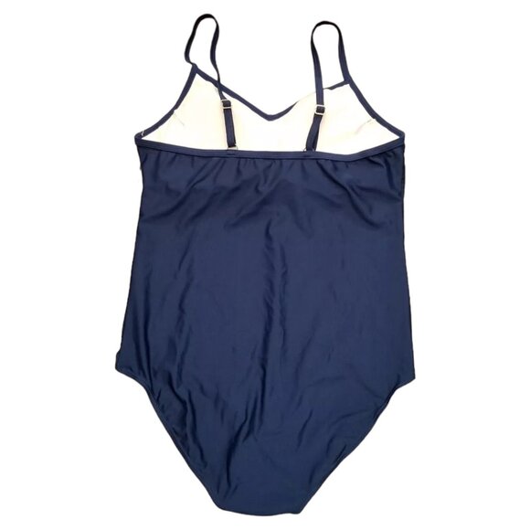 Womens One Piece Swimsuit Plus Size 2X Blue Ladies Bathing Suit Pool Beach - Picture 2 of 4